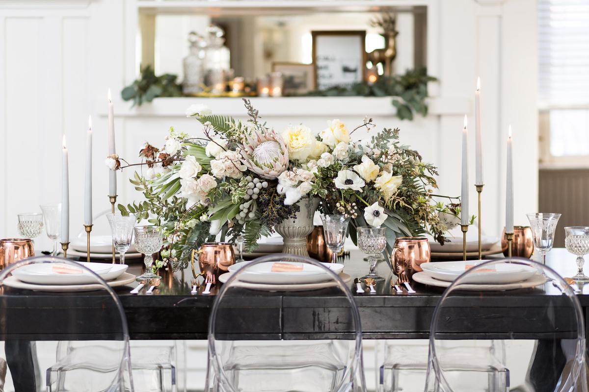 Winter Wonderland Copper-Infused Dinner Party in San Diego