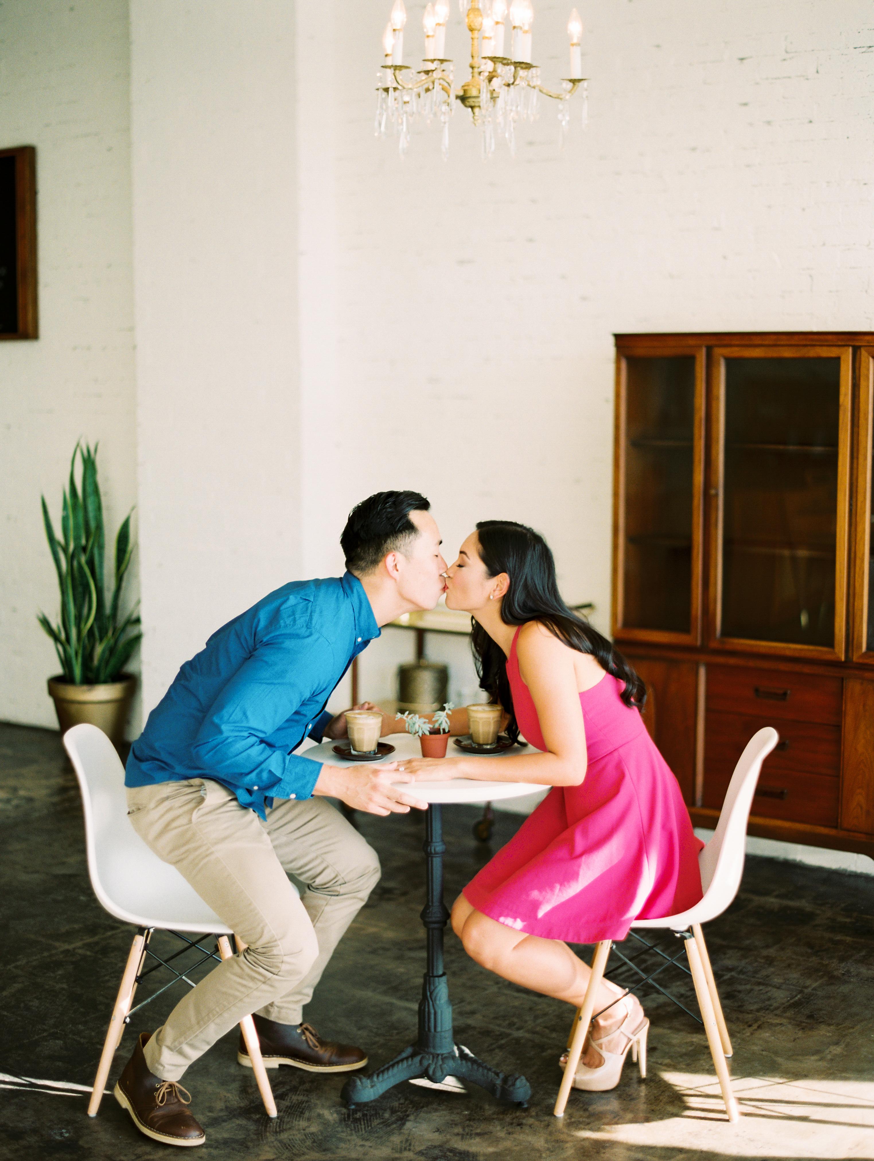 Romantic Coffee Shop Inspired Engagement Session