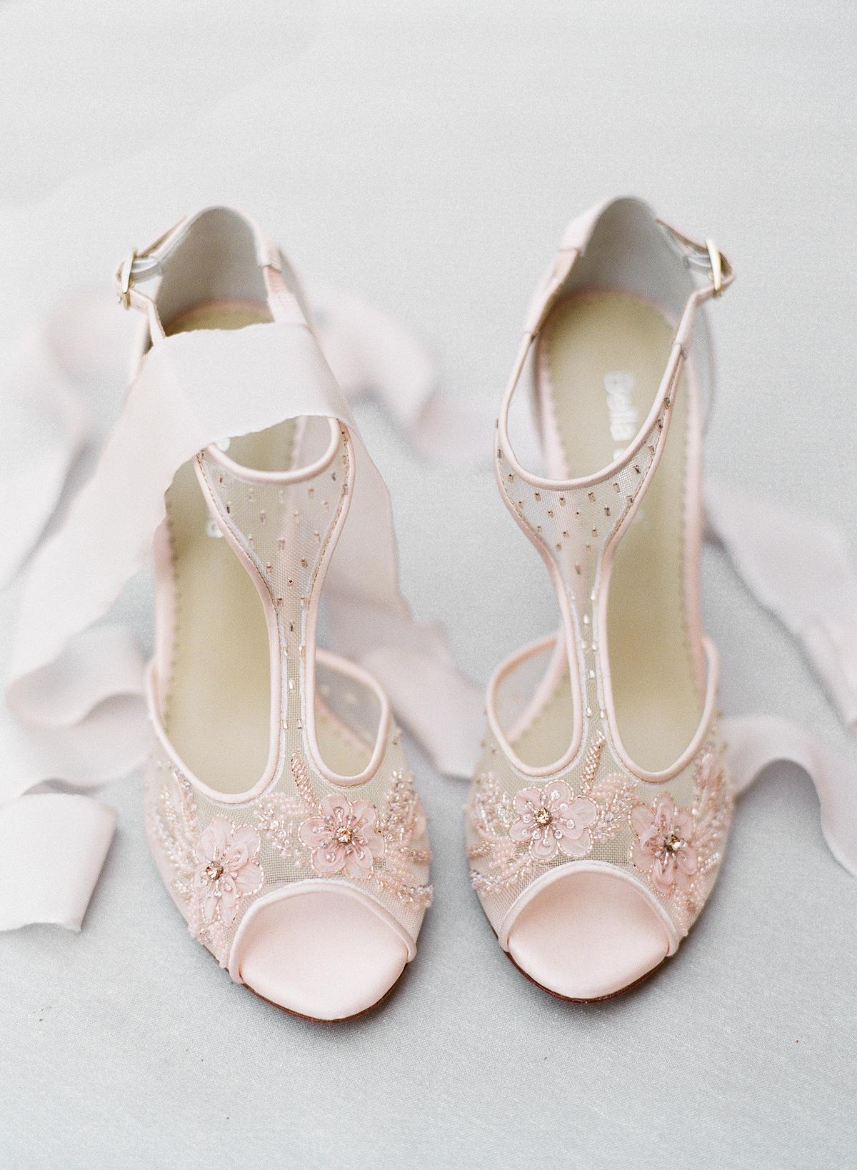 white wedding dress with pink shoes White Lace & Blush Pink Baby Girl Dress with Pearl Bow and Matching Sh RUBYBELLEBABY