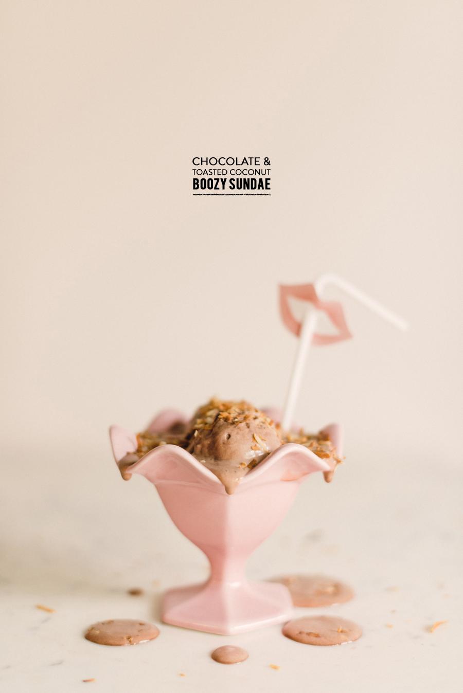 Chocolate & Toasted Coconut Boozy Sundae