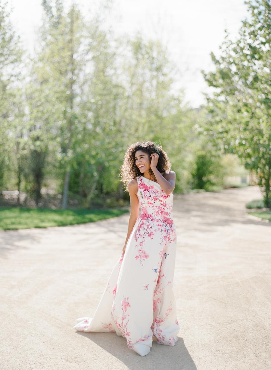 pink cherry blossom wedding dress Ocean Maternity Gown Long Cherry Blossom