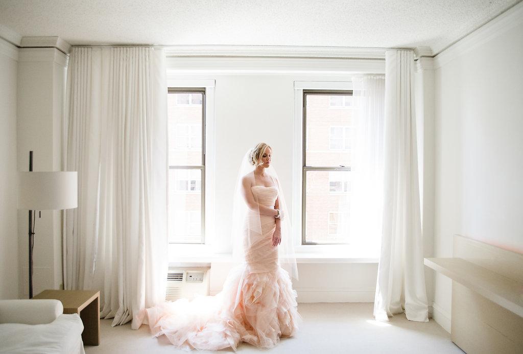 Bride Steals the Show in a Pink Vera Wang Wedding Dress