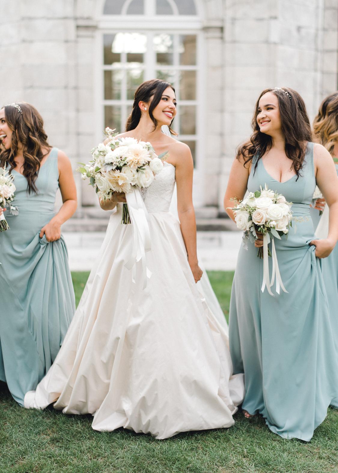 blue dress for baby girl Rose One Shoulder Bridesmaid Dress in Stretch Satin main image 0