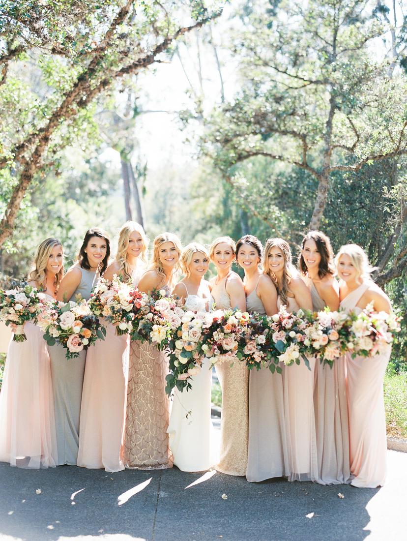 bridesmaid dresses riverside ca Spring Wedding at Rancho Bernardo Inn with Neutral Mismatched Winona Linen Mini Dress most-viewed High quality Luxe Satin Color:Navy Mixed Media