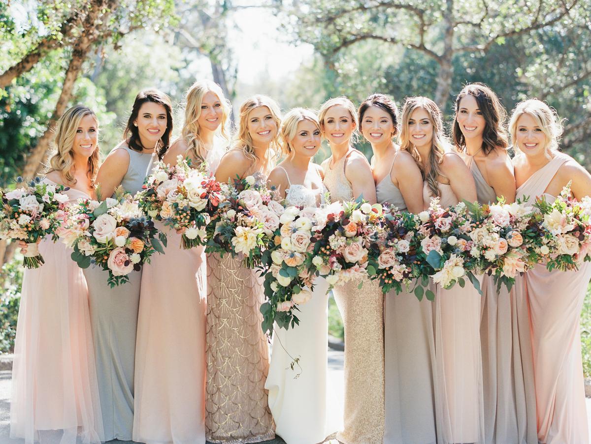 neutral floral bridesmaid dresses Wedtrend Women Dusty Sage Floor Length Bridesmaid Dress with Slit A-Line  Square Neck Print Floral Wedding Guest Dress – WEDTREND