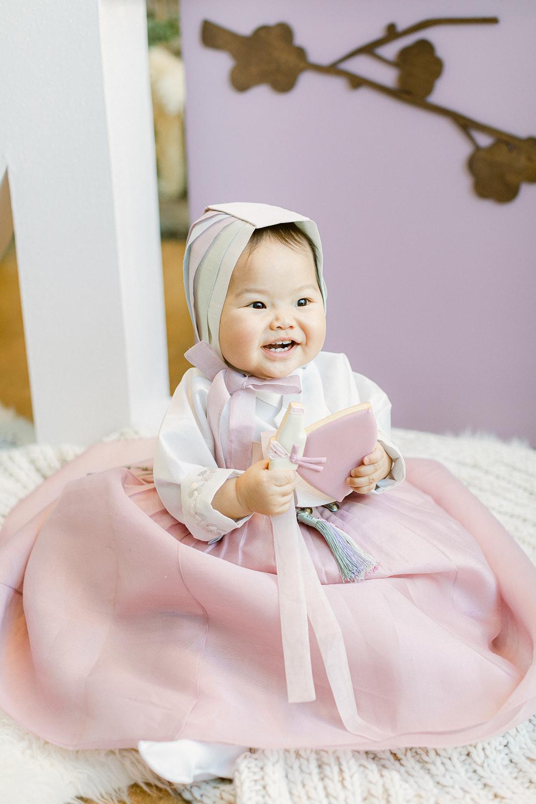 korean first birthday dress A Traditional Party il in the Chaeyu classification-Evening Dresses + Gowns Tulle Tea-Length A-Line/Princess 3/4 Size:0 US / 34 EU
