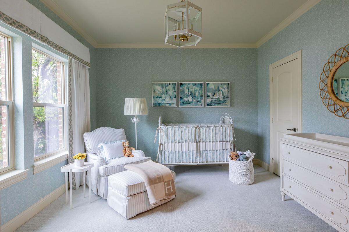 A Classic Blue & White Nursery Design