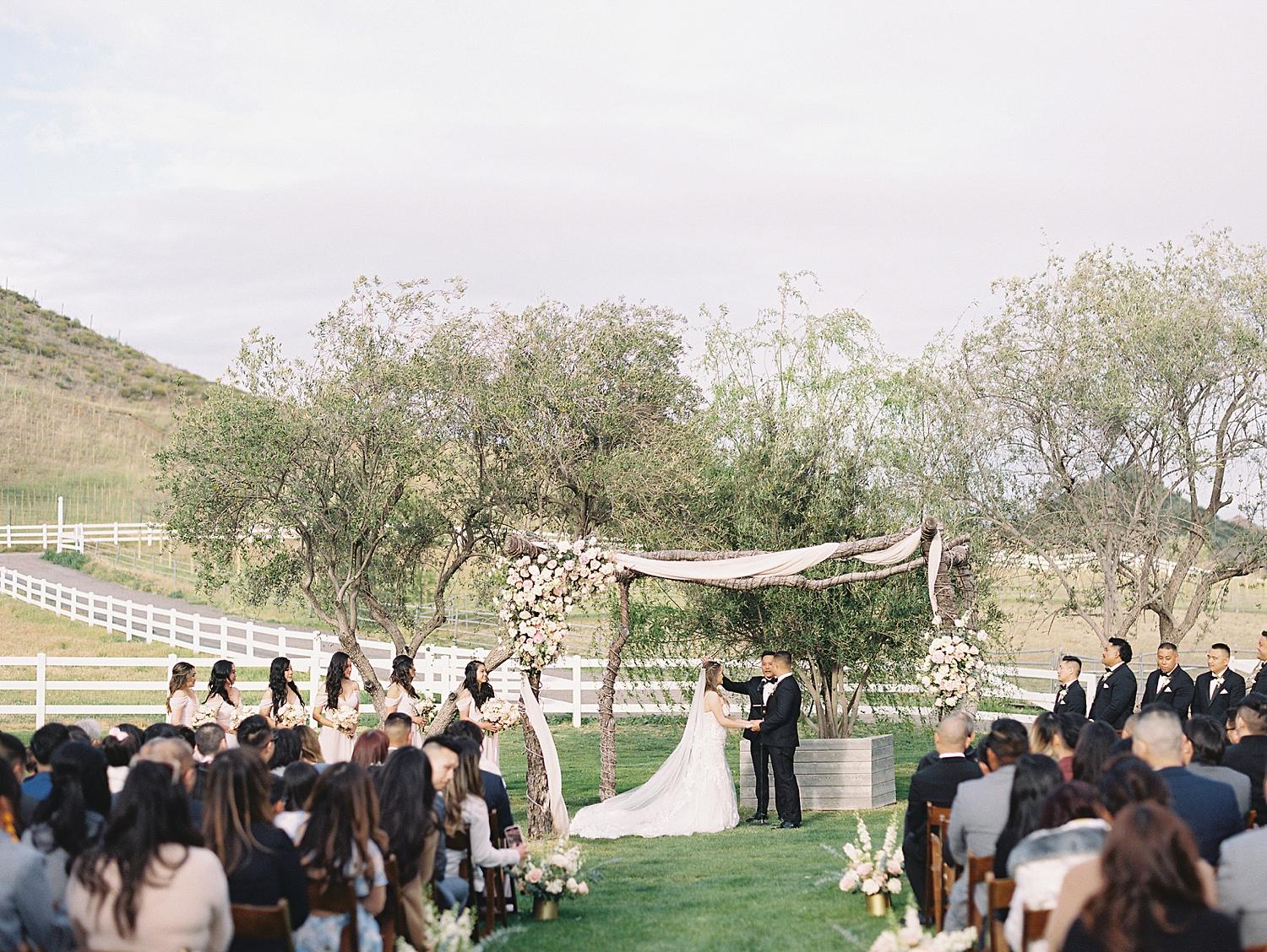 A Romantic Saddlerock Ranch Wedding In Hues Of White And Pink