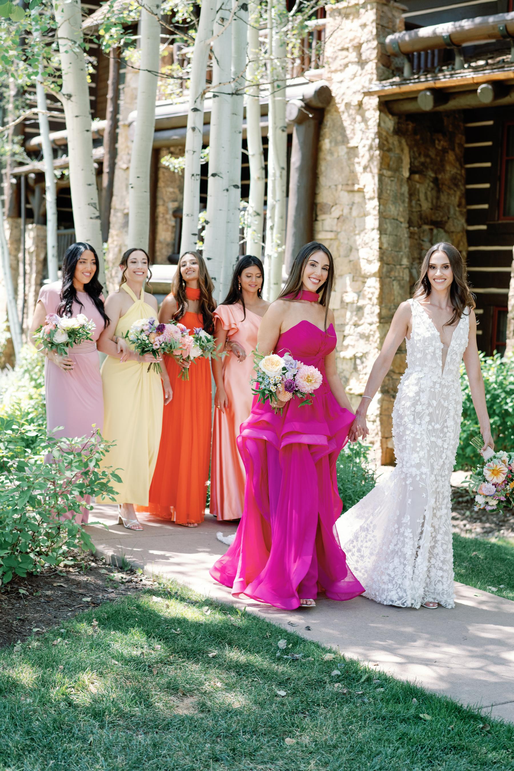 bridesmaid dresses colorado White Mismatched Bridesmaids Dresses