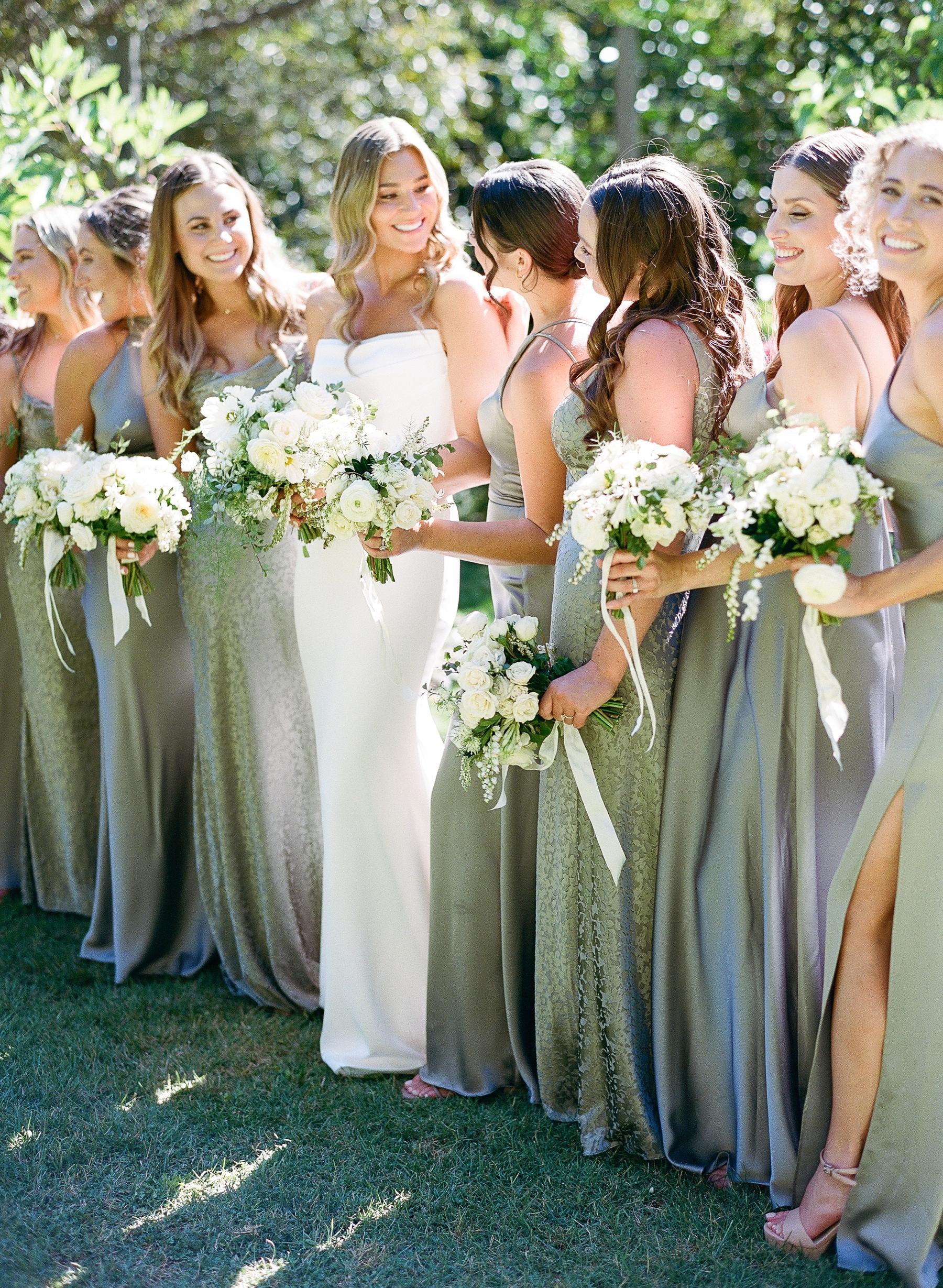 green and cream bridesmaids dresses AW Sage Dress
