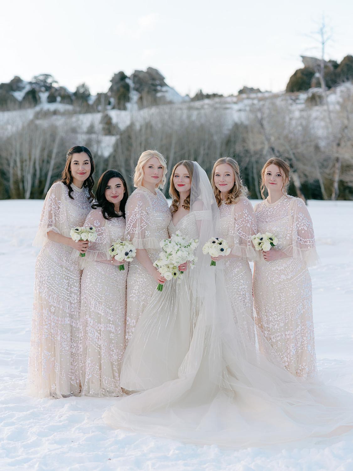 mountain wedding bridesmaid dresses Romantic Mountain Wedding For Winter: Jordan & Ashleigh