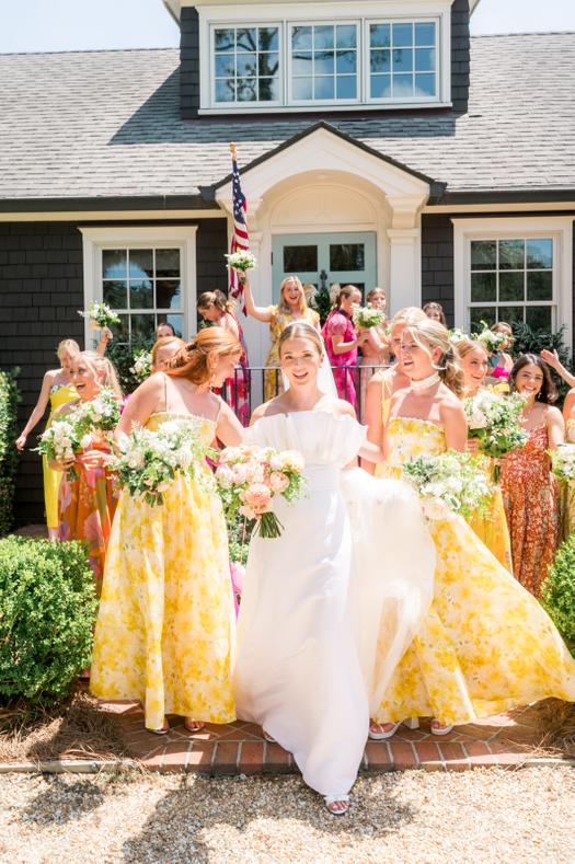 pink orange and yellow bridesmaid dresses Sequined Flower Girl Dress,Orange Chiffon Dress,Pink Bridesmaid Dresse –  DaisyFormals-Bridesmaid and Formal Dresses in 59+ Colors