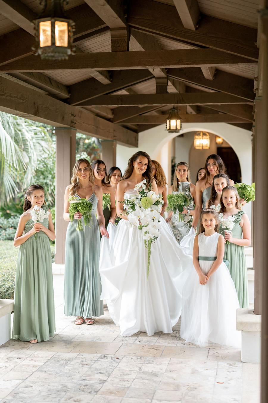 An Earthy Green and White Wedding with Soft Citrus Accents at Sea Island  Resort