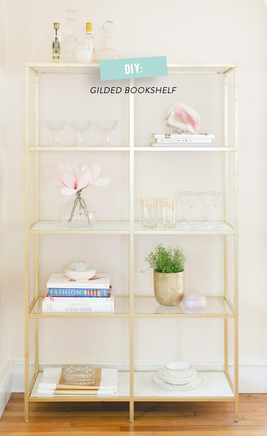 Ikea Hack: Gold & Marble Shelves