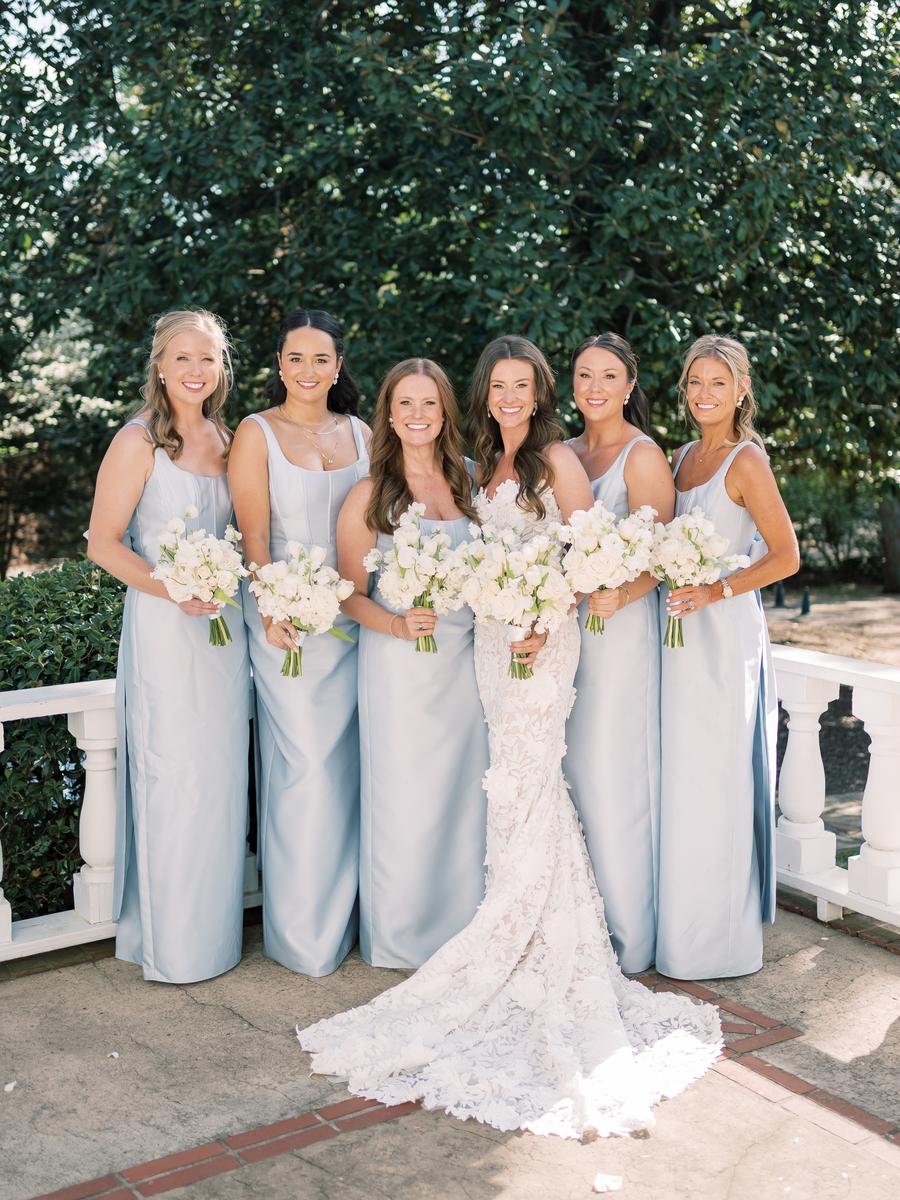 ivory and blue bridesmaid dresses A Timeless Southern Wedding in Ivory, Champagne, Dusty at Naylor Hall category:fleece