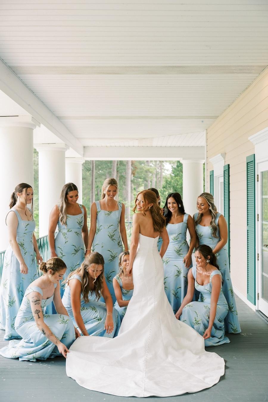 chinoiserie bridesmaid dresses A Blue and Green Lakeside Wedding Full of Charm Size:2 years Spring Chinoiseri Weddings B243053_Lovely Poly Chiffon A-line