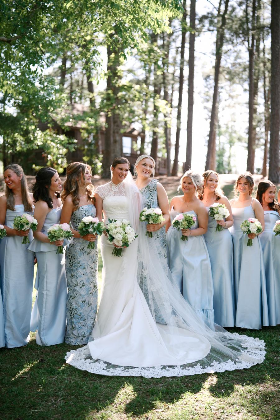 bridesmaid dresses lakeside Timeless Blue, Green, and Ivory Palette at This Tented Wedding The best