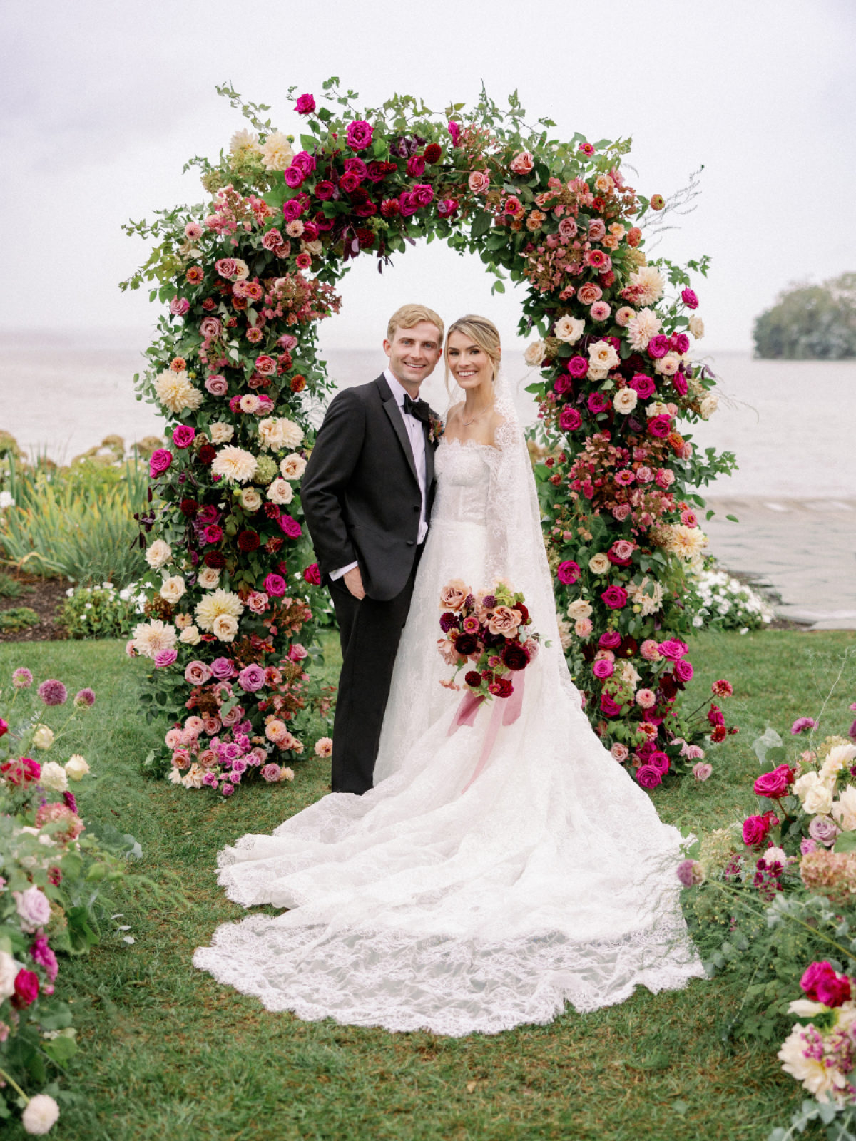 A Bold, Moody, and Romantic Garden Wedding at the Lake House on Canandaigua