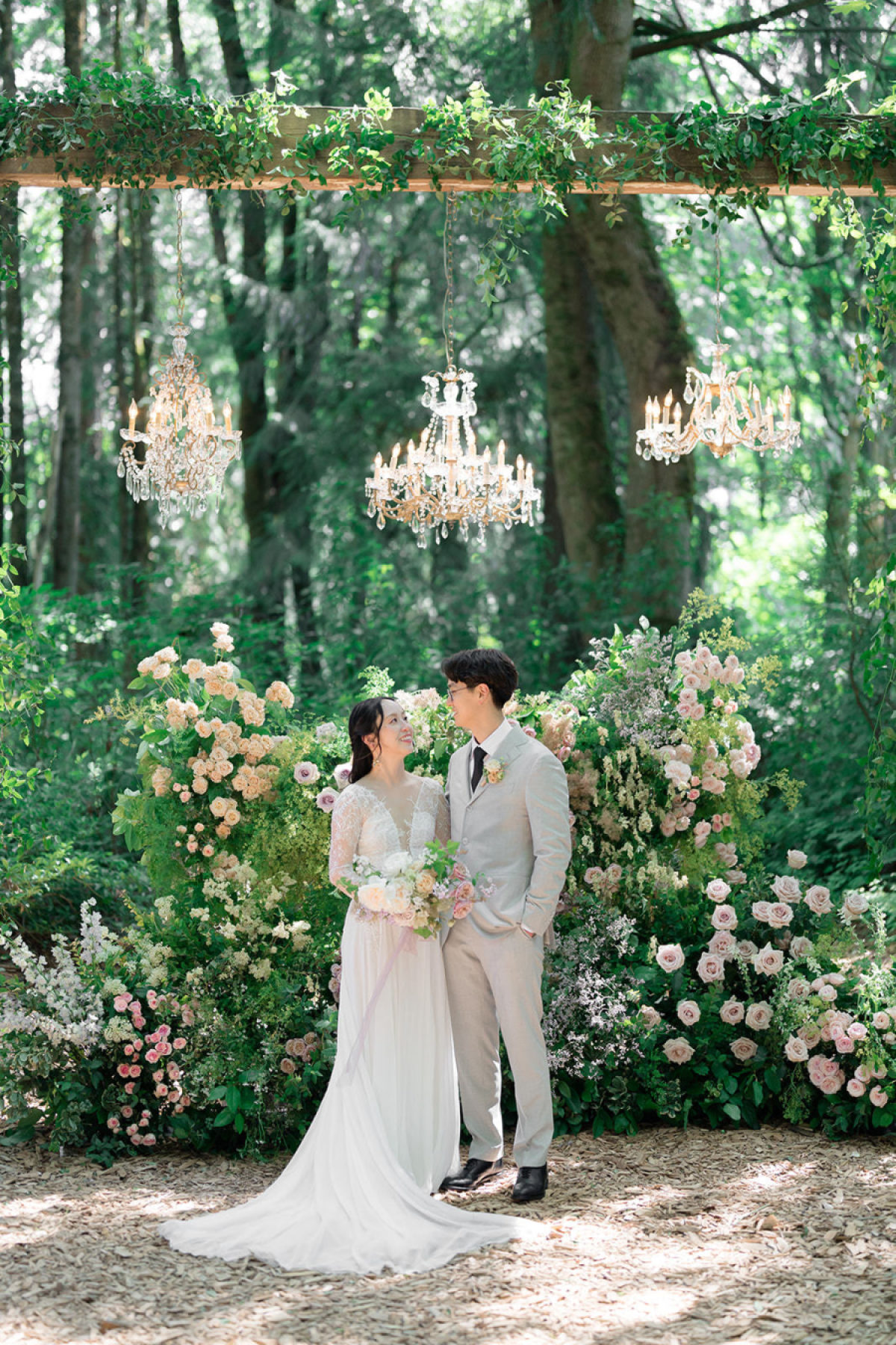 Romantic Wedding Bliss in a Lush Pacific Northwest Garden