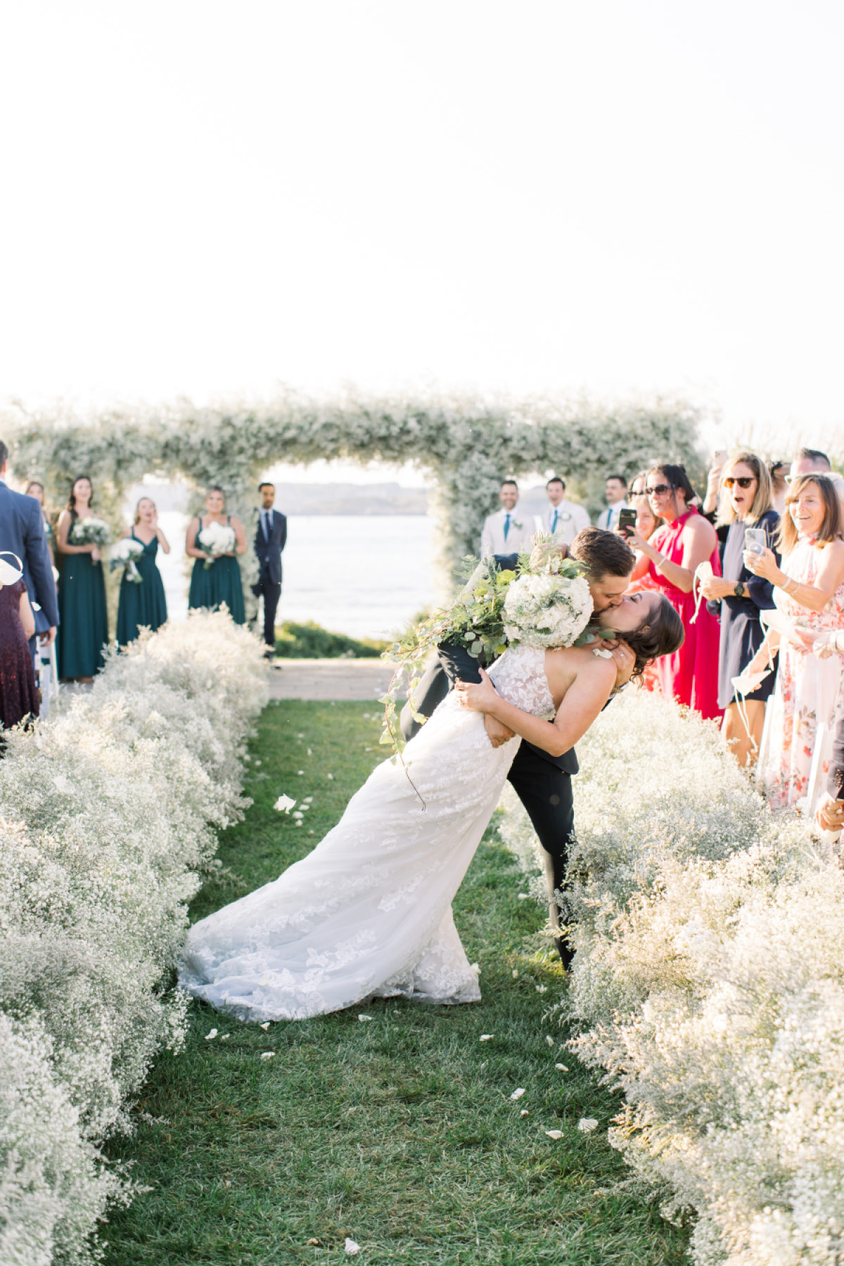 Classic Green and White Rhode Island Wedding at Oceancliff