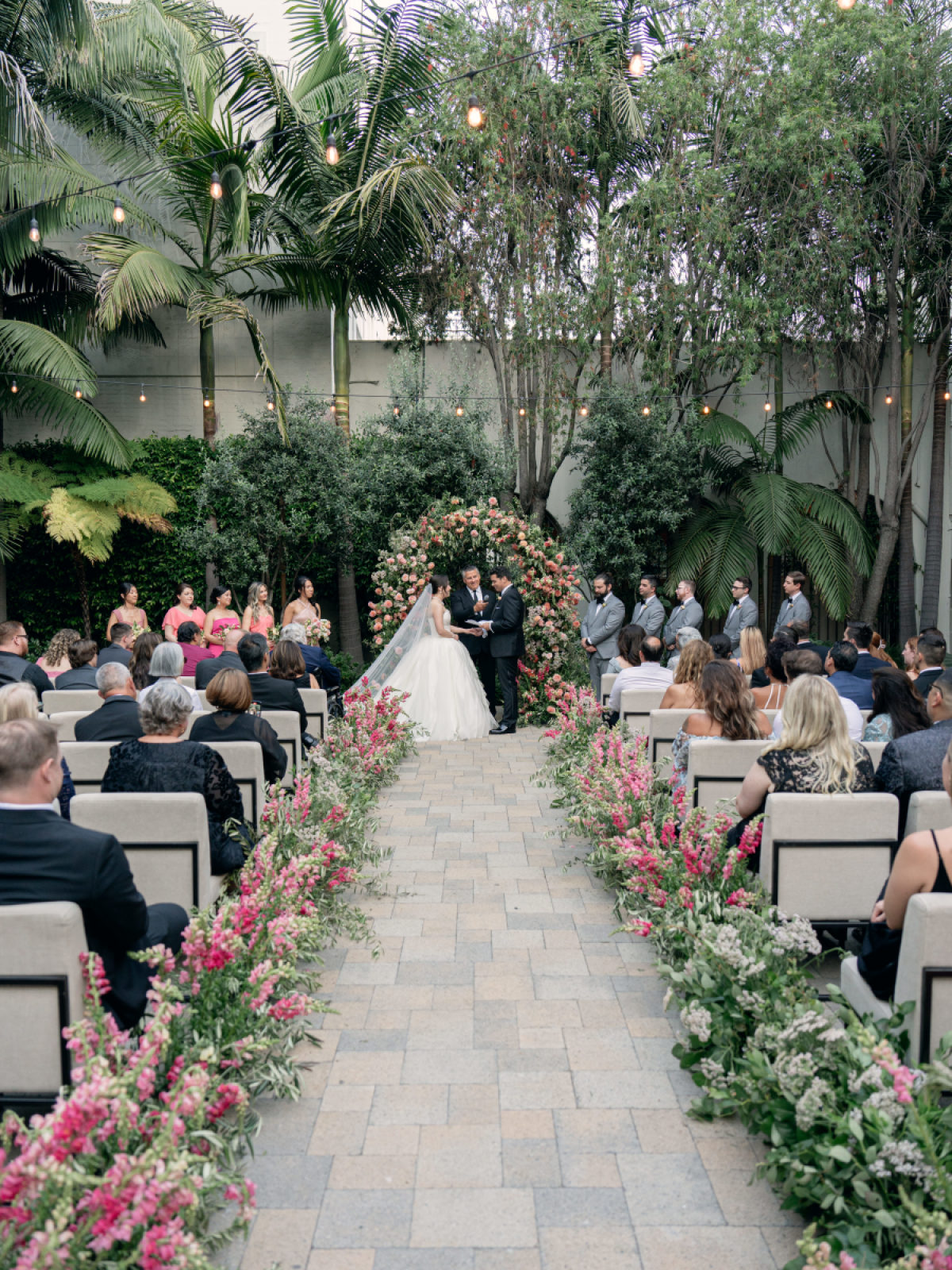 A Timeless Garden Wedding of Soft Florals and Modern Romance at Vibiana