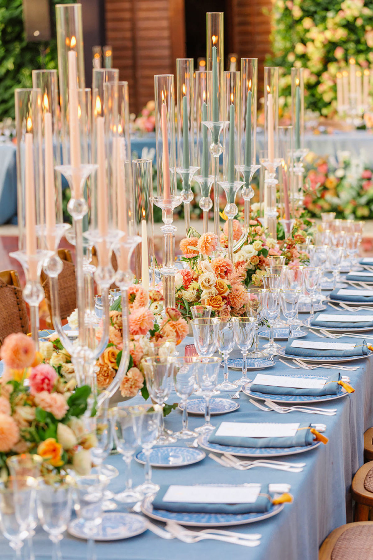 A Tuscan Garden Dreamscape in Peach, Terracotta, and Sky Blue at Il Borro