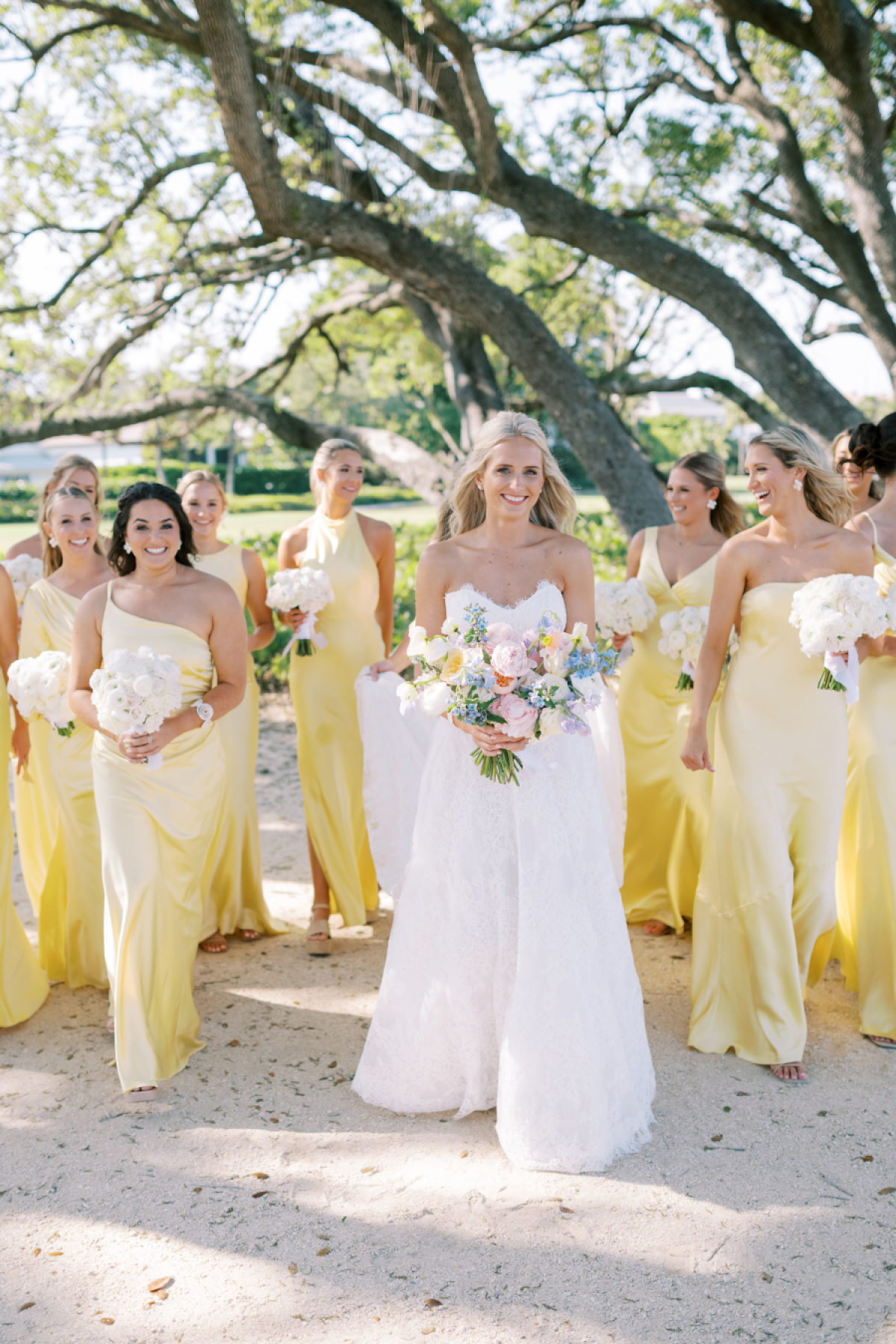 yellow dress beach wedding ZAPAKA Women Yellow A-Line Maxi Dress Off the Shoulder Ruched Wedding Guest Dress with Pockets, Yellow / US24W