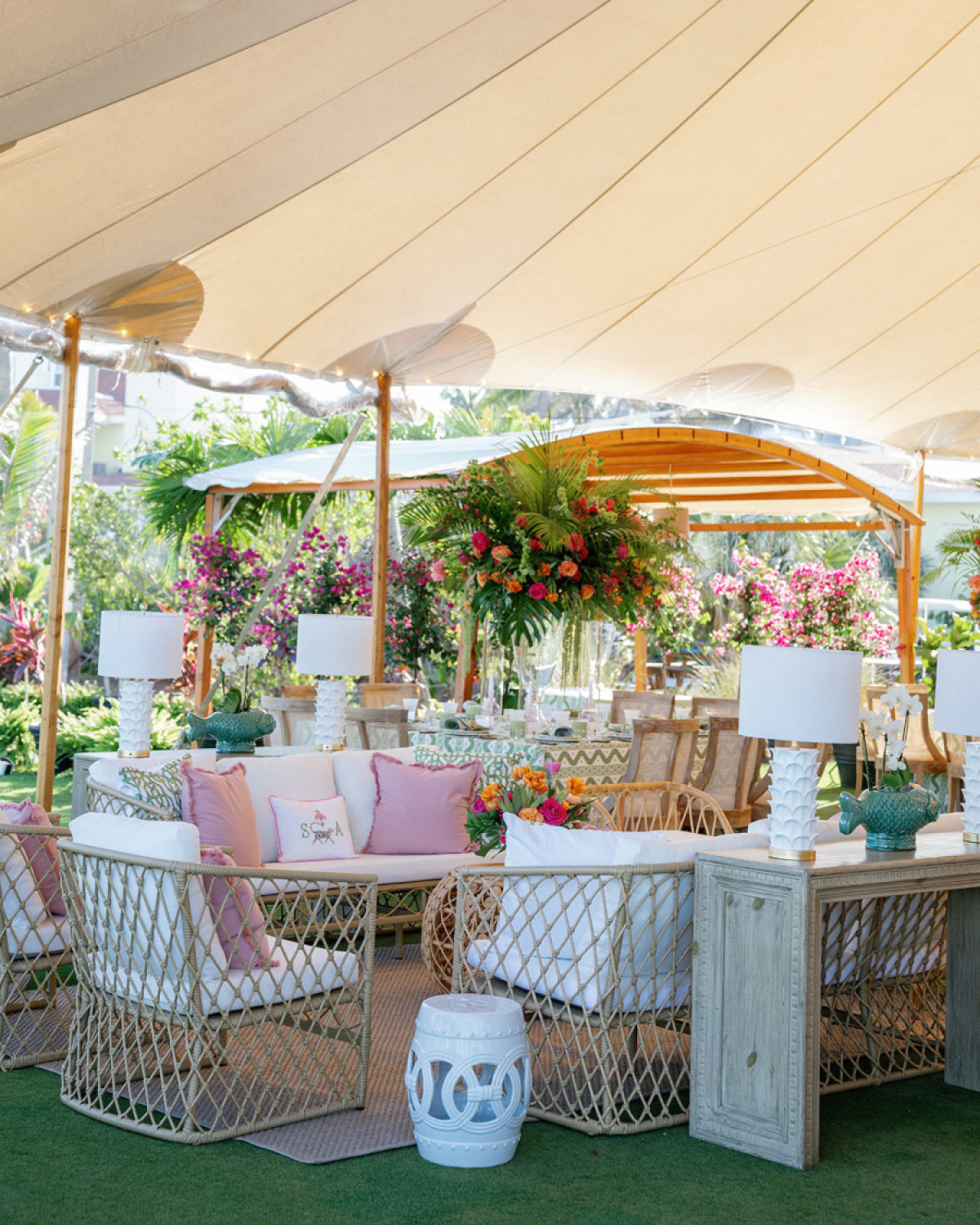 Two Islands of Style in One Weekend, A Tropical Wedding Paired with a Hamptons-Blue Welcome Party
