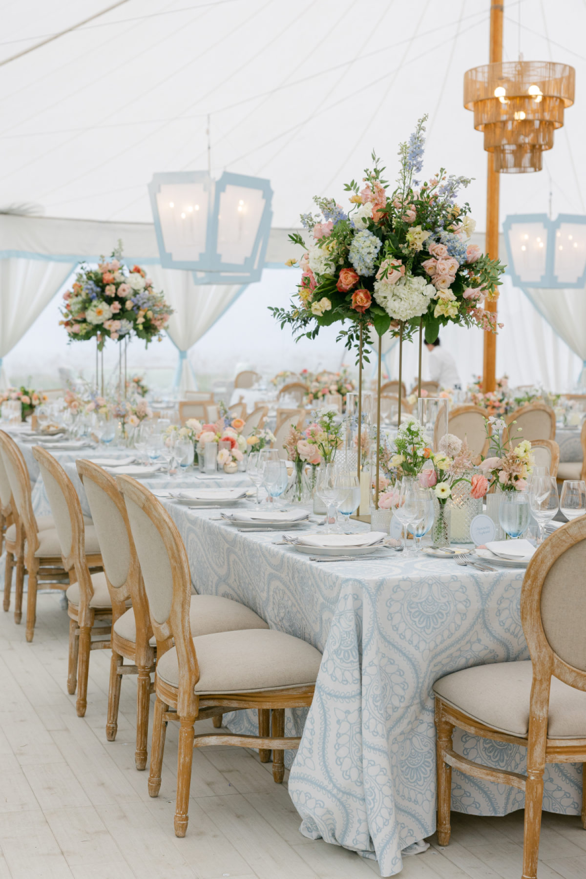 A Dreamy Coastal Celebration of Soft Blues, Blush Tones, and Timeless Elegance at Ocean Forest