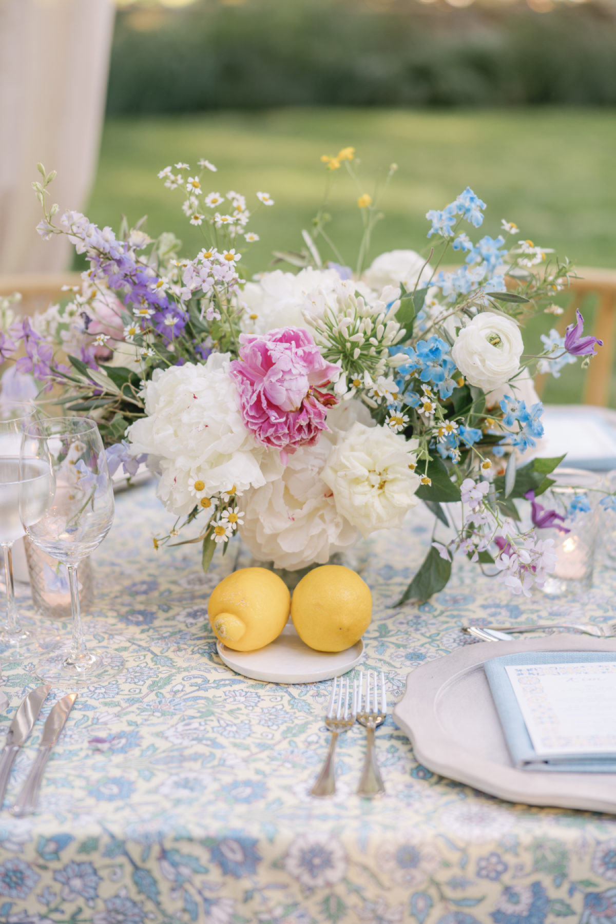 A Sicilian Summer Meets English Garden Romance in a Backyard Estate Wedding