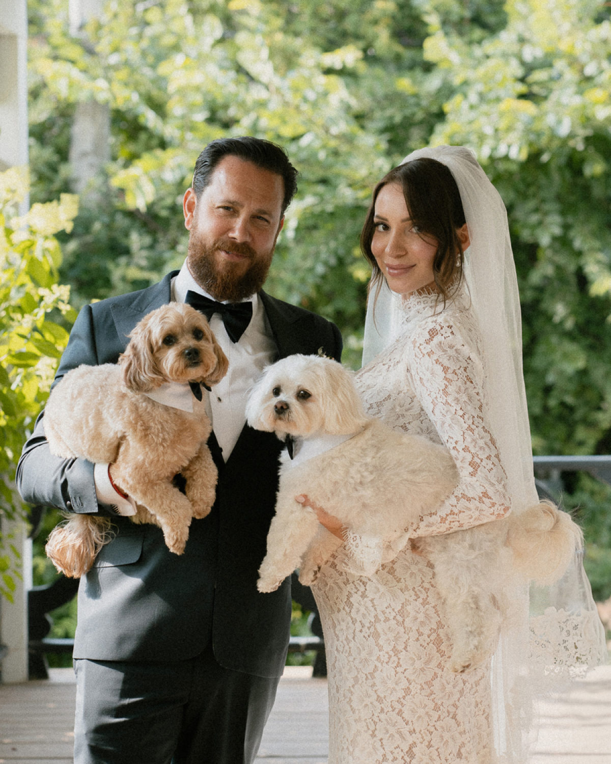 A Foliage-Rich Chuppah and Lush Tent Reception in Modern Minimalist Style
