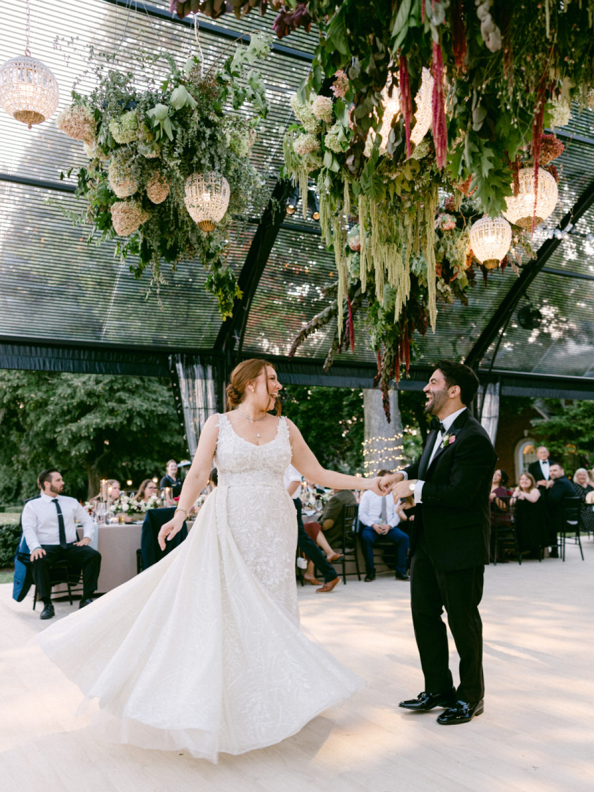 A Moody Garden Party Transformed into an Enchanting Black-Tie Affair