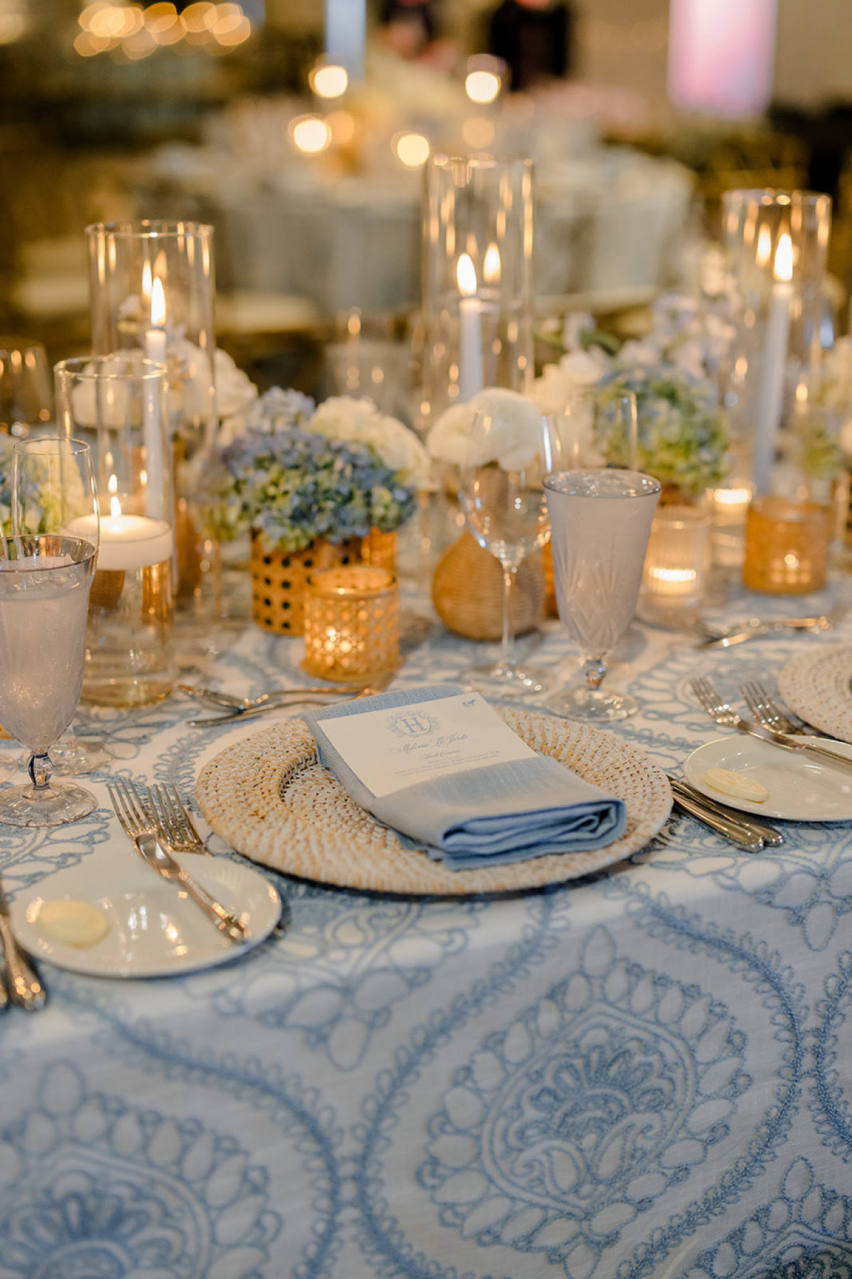 Baby Blue Hydrangeas and Lighthouse Views at a Dreamy Coastal Celebration